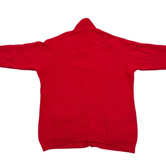 Express Tricot Lambswool / Angora Red Oversized Cardigan S/M Button Up Pockets - Picture 4 of 8